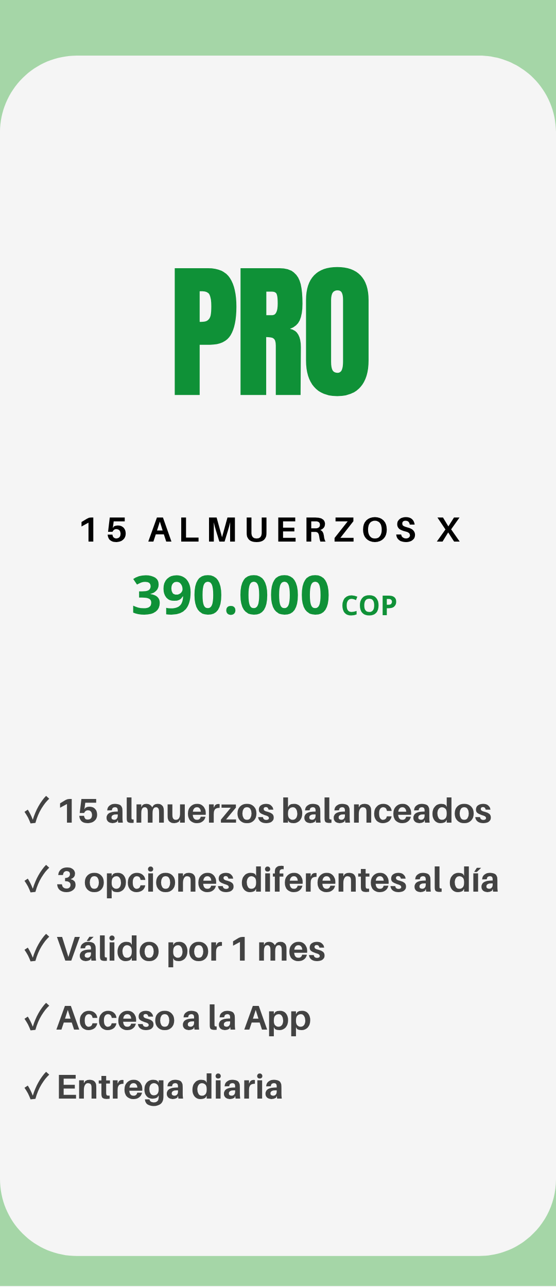 15 almuerzos al mes