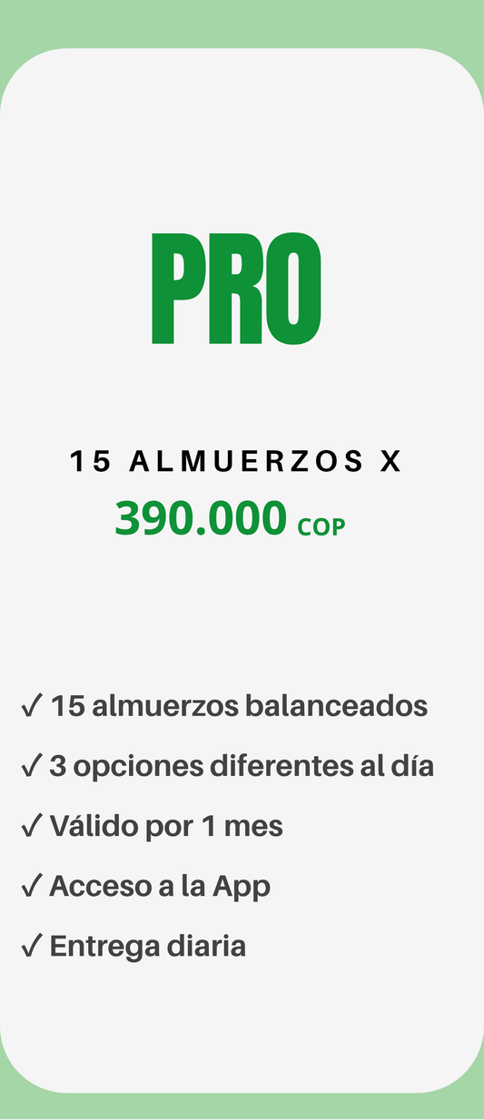 15 almuerzos al mes